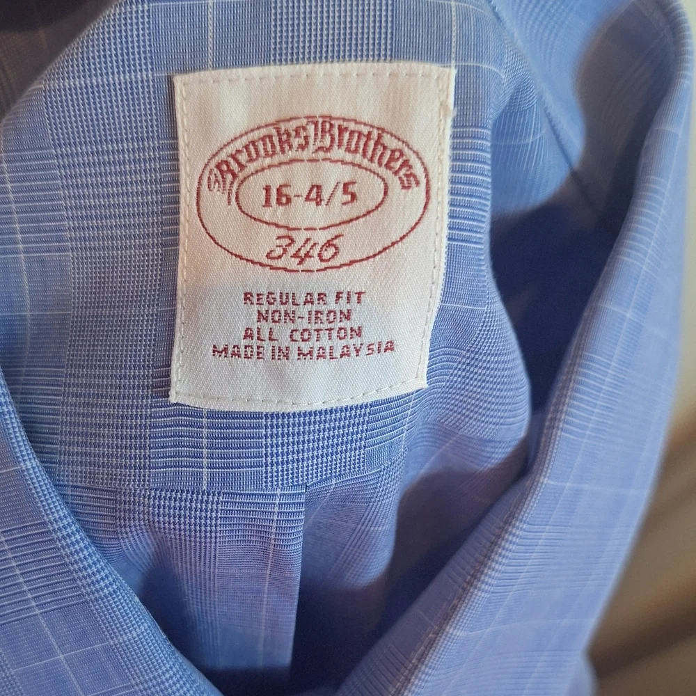Brooks Brothers 16-4/5‎  Regular Fit Striped  Men's Blue Button Up Cotton Shirt